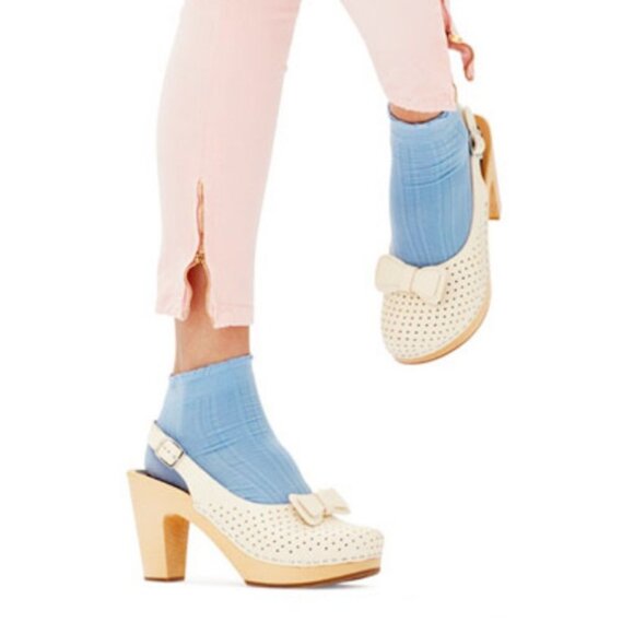 RARE Swedish Hasbeens Mimmi Heeled Slingback Sandal White EU 40/9 M - Picture 2 of 16